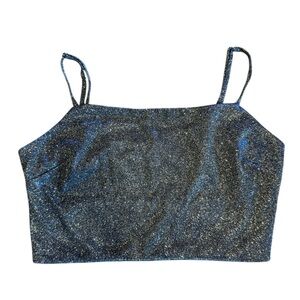 Sparkling Metallic Blue Women's Top